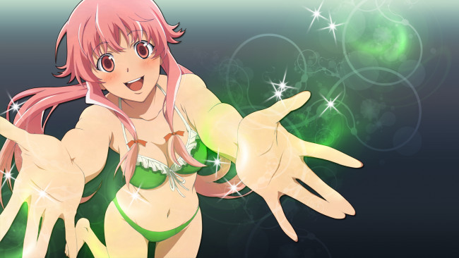 Обои картинки фото гасай, юно, аниме, mirai, nikki, gasai, yuno