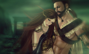 Картинка 3д графика romance волосы торс чувства