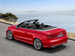 обоя автомобили, audi, s3, cabrio, 8v, 2014г, красный