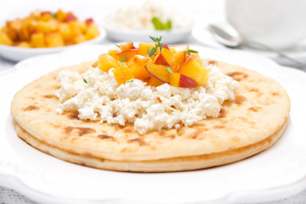 Картинка еда блины +оладьи персик творог