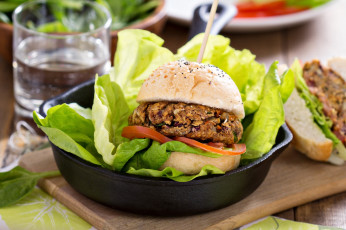 Картинка еда бутерброды +гамбургеры +канапе гамбургер зелень