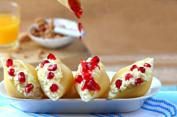Картинка еда макаронные+блюда макароны закуска начинка гранат