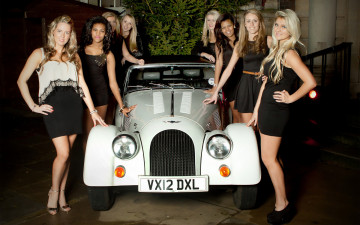 Картинка автомобили авто+с+девушками классика белый