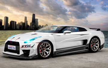 Картинка автомобили виртуальный+тюнинг белый gtr