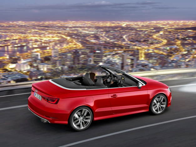 Обои картинки фото автомобили, audi, s3, cabrio, 8v, 2014г, красный