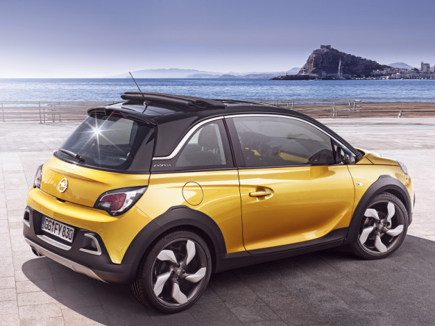Обои картинки фото автомобили, opel, adam, rocks, 2014г, желтый