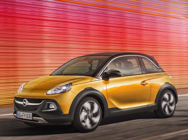 Обои картинки фото автомобили, opel, adam, rocks, 2014г, желтый