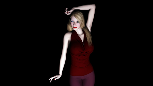 Обои картинки фото 3д графика, people , люди, девушка, платье, фон, взгляд