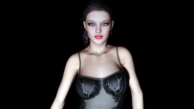 Обои картинки фото 3д графика, people , люди, девушка, взгляд, фон