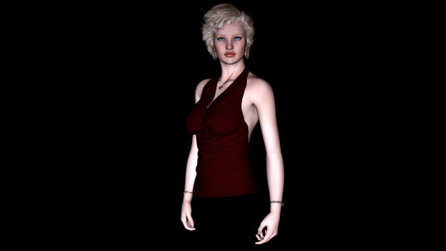 Обои картинки фото 3д графика, people , люди, девушка, взгляд, фон, платье