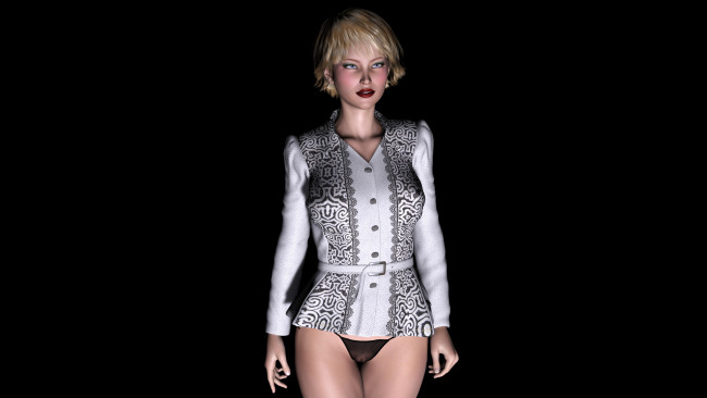 Обои картинки фото 3д графика, people , люди, взгляд, девушка, фон