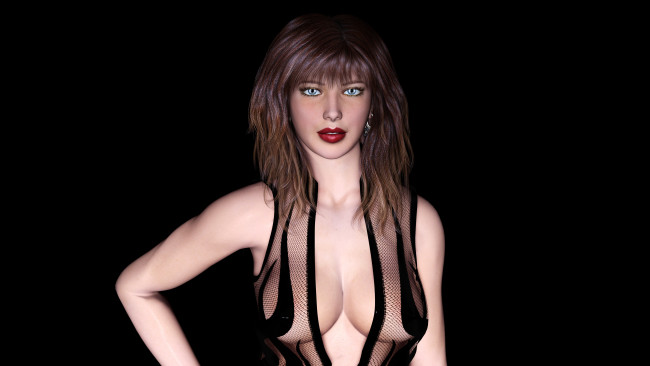 Обои картинки фото 3д графика, people , люди, взгляд, фон, девушка