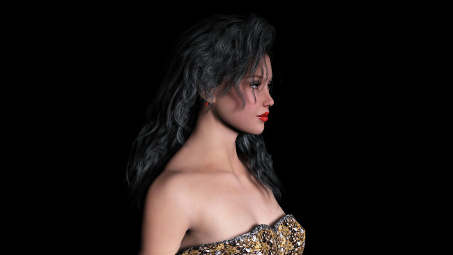 Обои картинки фото 3д графика, portraits , портрет, фон, взгляд, девушка
