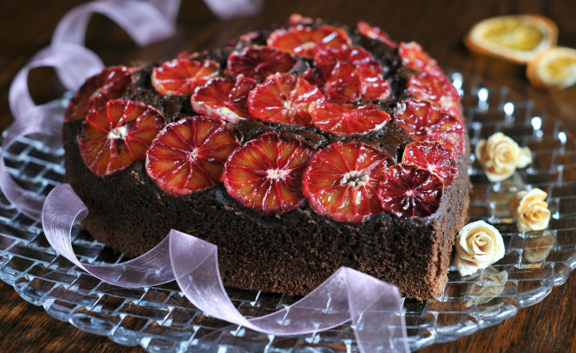 Обои картинки фото еда, торты, сердце, апельсины