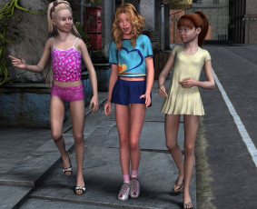 Картинка 3д+графика люди+ people фон взгляд девушки