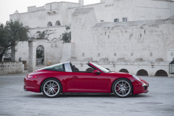 Картинка автомобили porsche 2014г красный targa 4 911 991