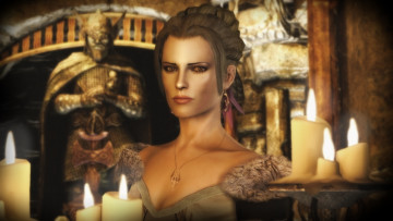 Картинка 3д+графика фантазия+ fantasy фон взгляд свечи девушка