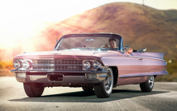 Картинка автомобили cadillac convertible pink caddy