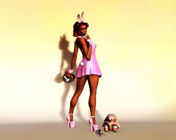 Обои картинки фото 3д графика, люди , people, девушка, взгляд, фон