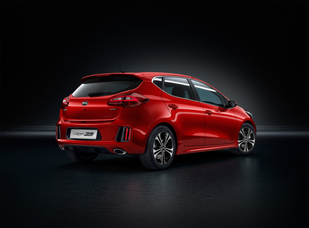 Обои картинки фото автомобили, kia, 2015г, line, ceed, gt, красный