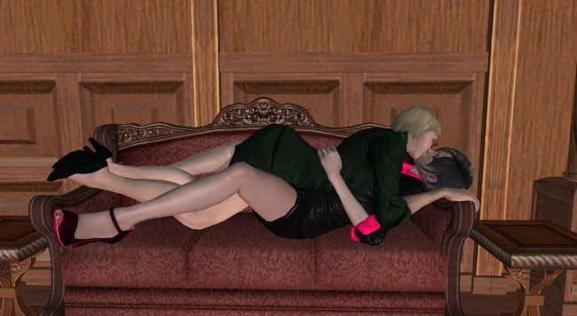 Обои картинки фото 3д графика, люди , people, фон, взгляд, девушки, поцелуй