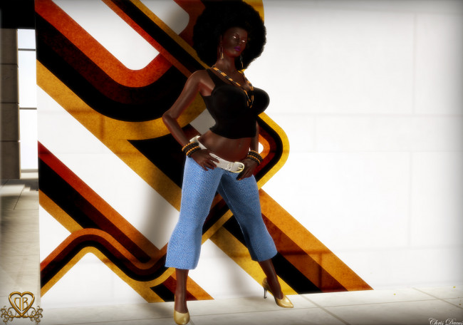 Обои картинки фото 3д графика, люди , people, фон, девушка, взгляд