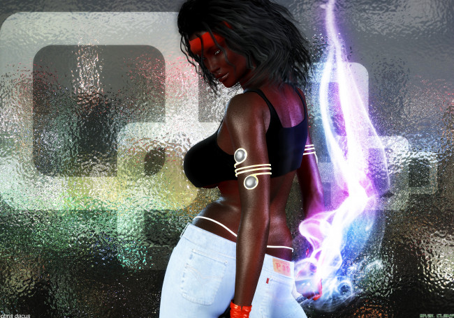 Обои картинки фото 3д графика, люди , people, фон, взгляд, девушка