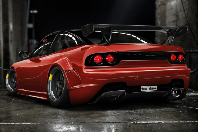 Обои картинки фото nissan 240sx, автомобили, виртуальный тюнинг, honda, s2000