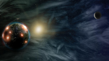 Картинка космос арт галактика звезды вселенная планета