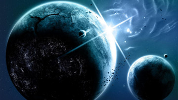 Картинка космос арт планета галактика звезды вселенная