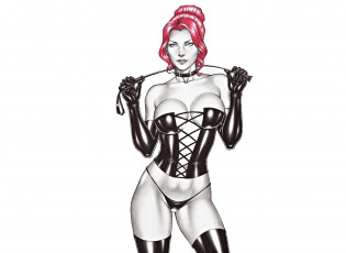 Картинка рисованное комиксы взгляд фон девушка корсет