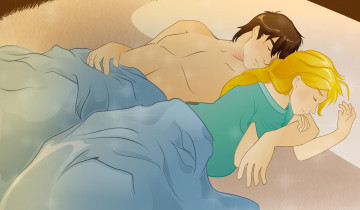 Картинка рисованное люди парень фон взгляд девушка