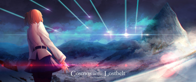 Обои картинки фото аниме, fate, stay night, небо, девушка