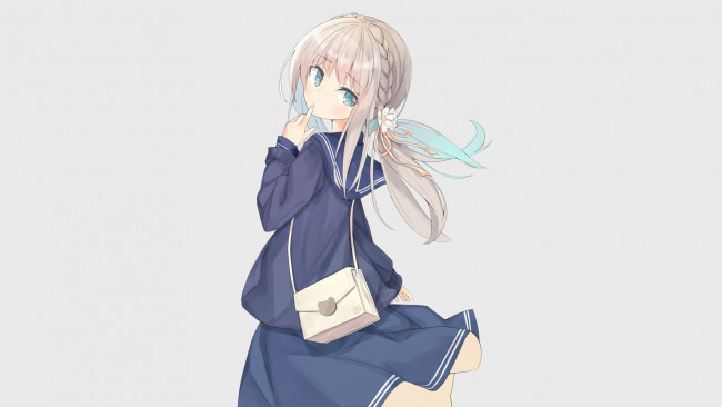 Обои картинки фото аниме, unknown,  другое , взгляд, фон, девушка