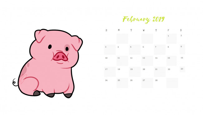 Обои картинки фото календари, рисованные,  векторная графика, поросенок, свинья