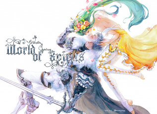 Картинка аниме оружие +техника +технологии пара девушка рыцарь парень меч