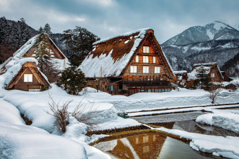 Картинка shirakawa+village japan города -+здания +дома shirakawa village