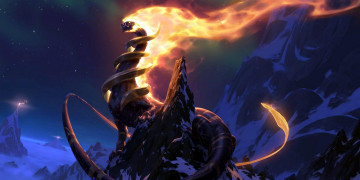 Картинка видео+игры league+of+legends +legends+of+runeterra aurelion sol дракон скалы огонь