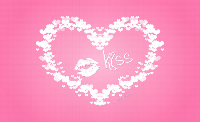 Обои картинки фото векторная графика, сердечки , hearts, сердечко, поцелуй