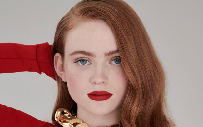 Обои картинки фото девушки, sadie sink, рыжая, лицо