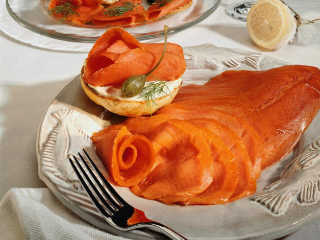 Обои картинки фото еда, рыбные, блюда, морепродуктами