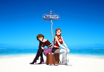 Картинка аниме *unknown другое юбка две девушки карие глаза короткие волосы каштановые длинные чулки