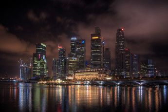 Картинка города сингапур ночь