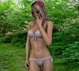 Картинка 3д+графика people+ люди деревья девушка