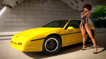 Картинка автомобили 3д автомобиль девушка