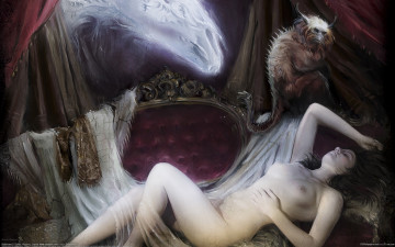 Картинка bruno+wagner фэнтези красавицы+и+чудовища bruno wagner зеркало обезьяна девушка обнажённая существо