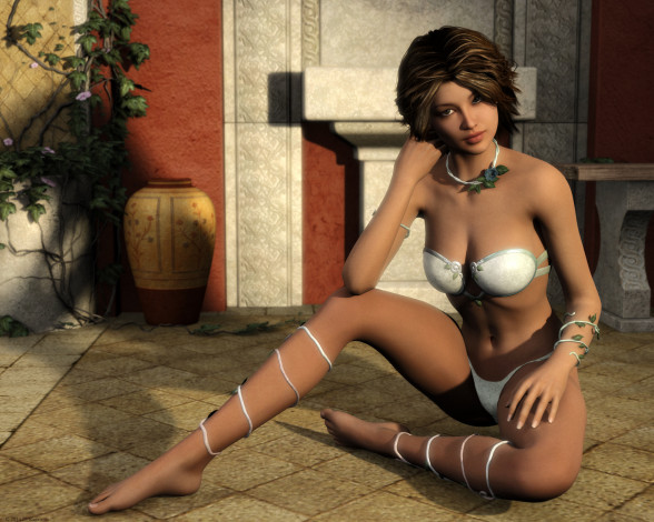 Обои картинки фото 3д графика, people , люди, взгляд, девушка