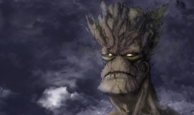 Обои картинки фото существо дерево, фэнтези, существа, guardians, of, the, galaxy, существо, дерево