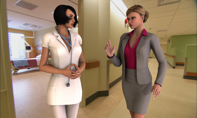 Обои картинки фото of terror red, 3д графика, fantasy , фантазия, девушки, беседа