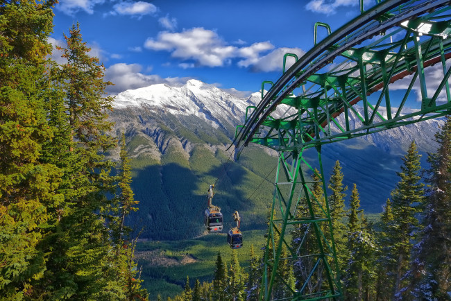 Обои картинки фото природа, горы, фуникулер, лес